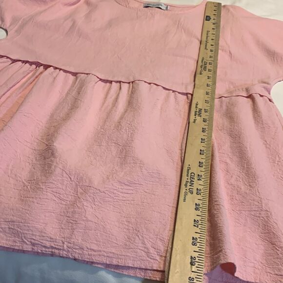 Miss Look size 2 XL pink short sleeve baby doll top with drop shoulder - Picture 6 of 6